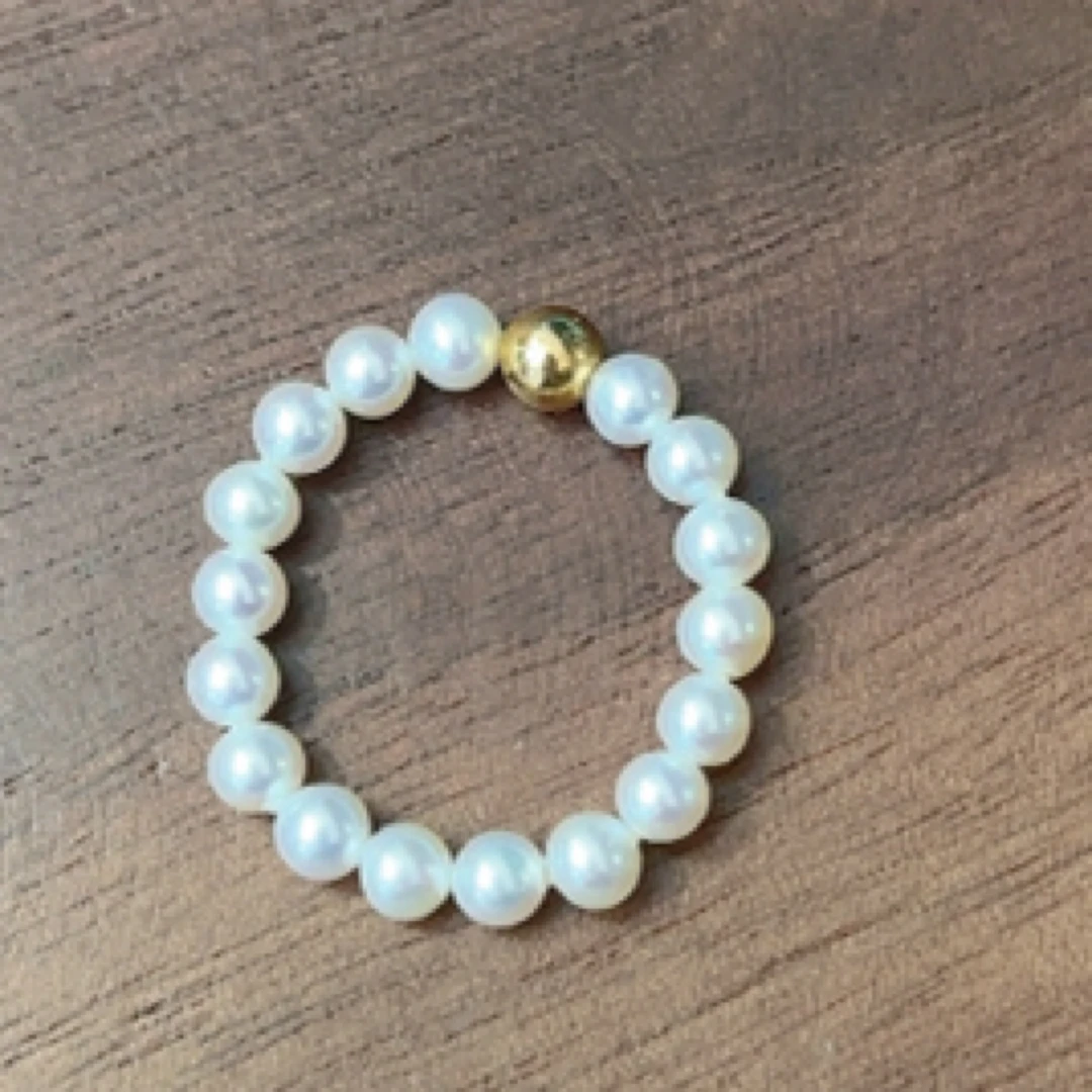 baby淡水珍珠戒指 光很亮 15号指围 可订制大小圈口