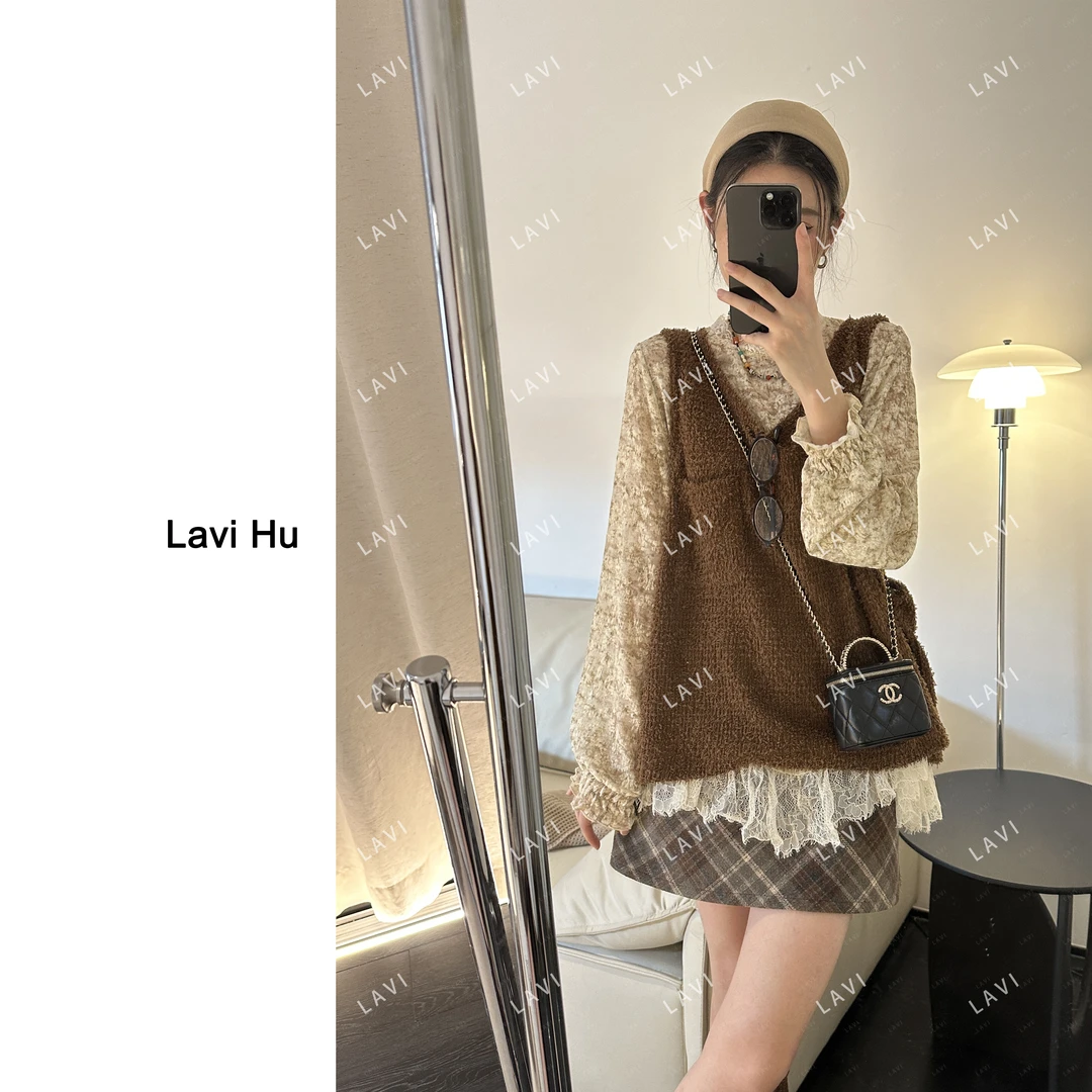 甜野 时尚风标准吊带设计师背心时尚复古69021