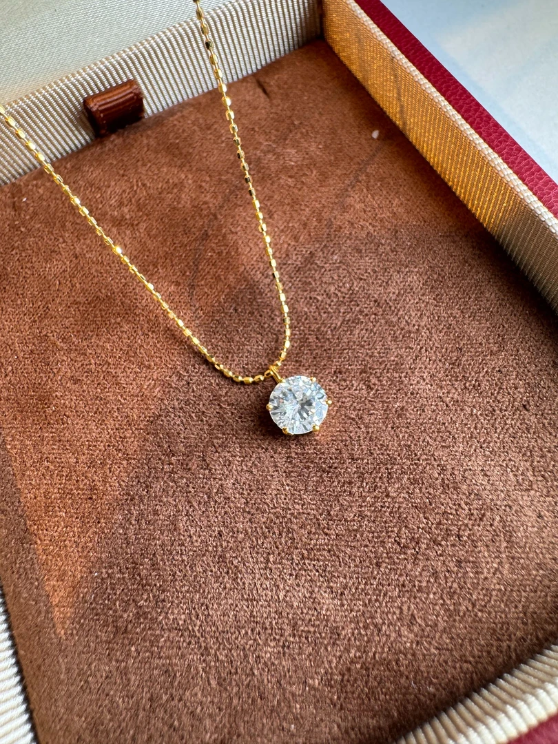 【千盟珠宝】18k金 【60分 经典独钻】白月光专属豆豆链  ZSXL0349