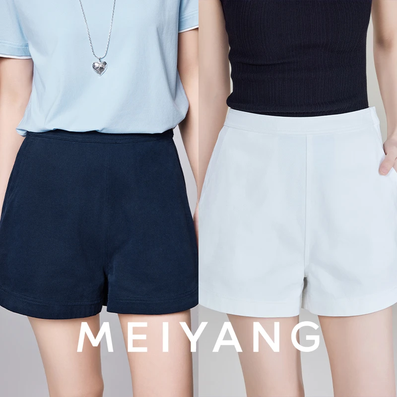 美洋MEIYANG【现货】小热裤 碳素磨毛_侧拉链甜酷辣妹短裤-周二