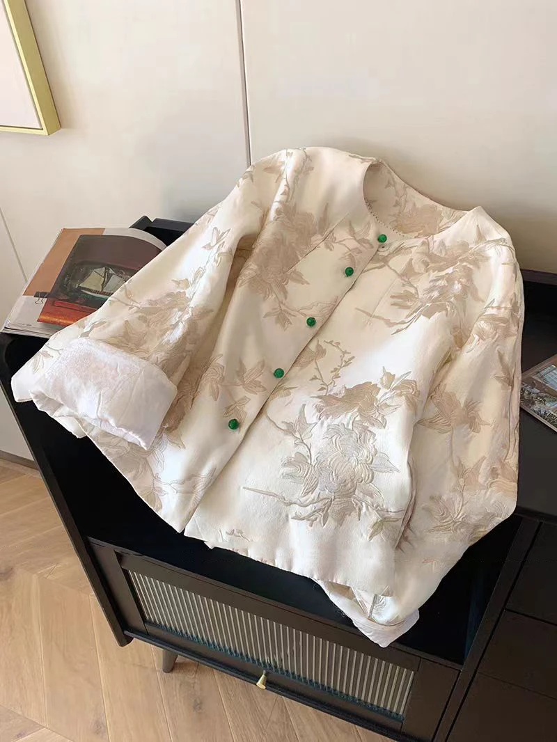 金禾【金禾专属】春款新中式国风重工刺绣圆领外套3036