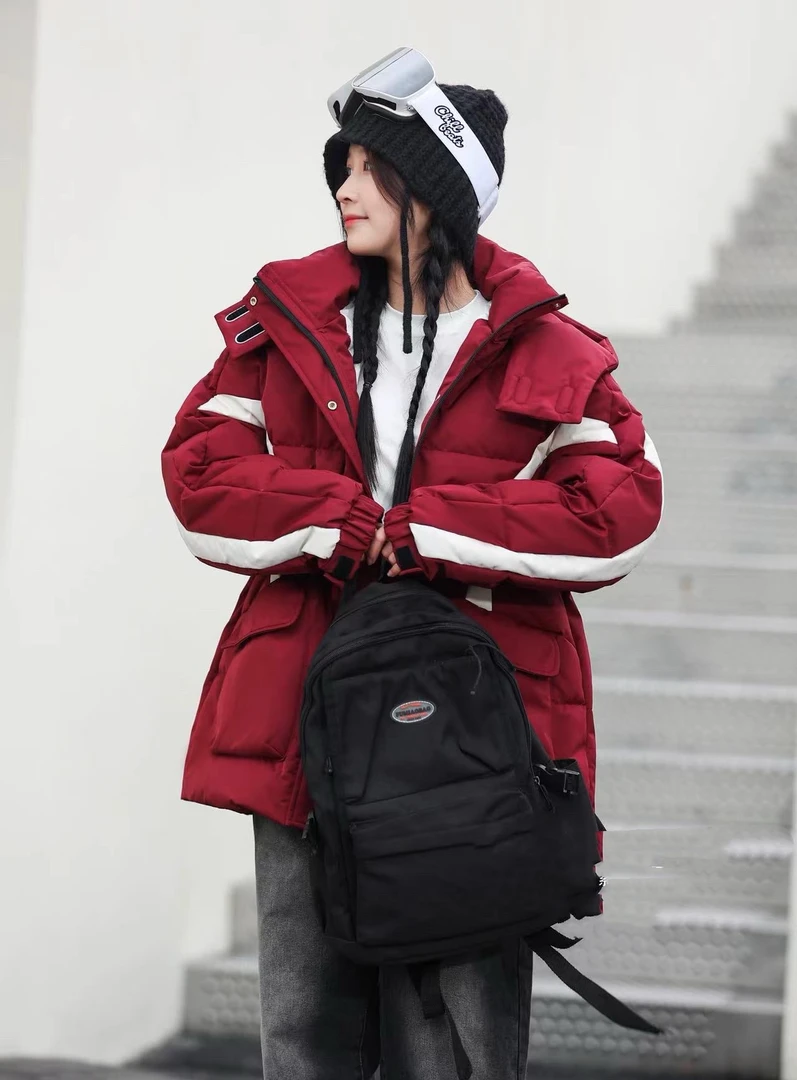 23616高端潮流时尚百搭休闲百搭拼色加厚外套D