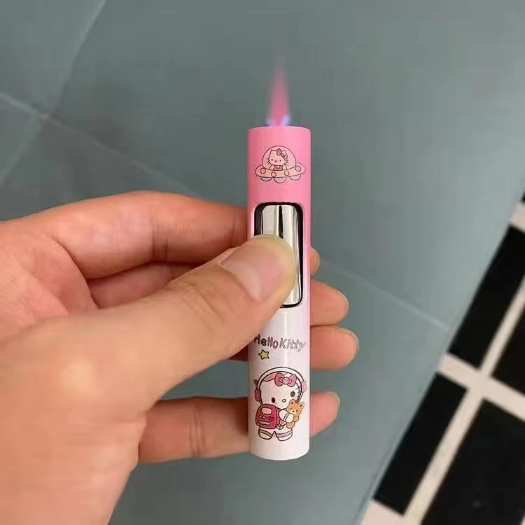 【情侣礼物】2025小巧按压点火卡通绘图粉焰可爱卡通