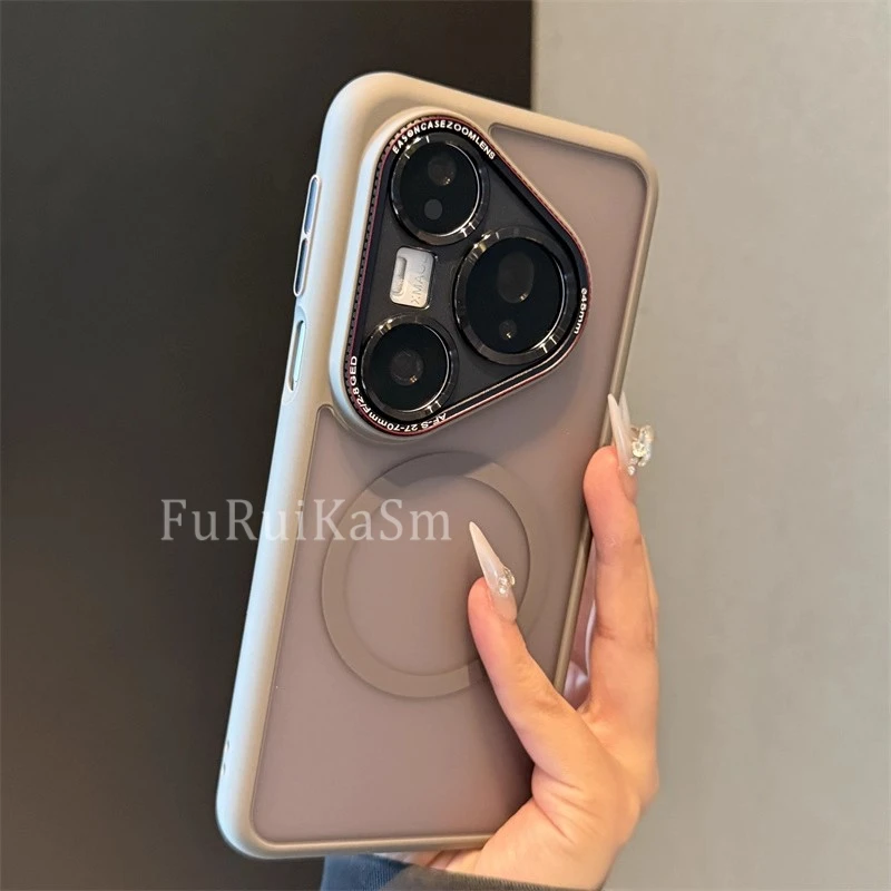 高级感适用华为pura80pro新款手机壳磨砂肤感磁吸70pro防摔80/70