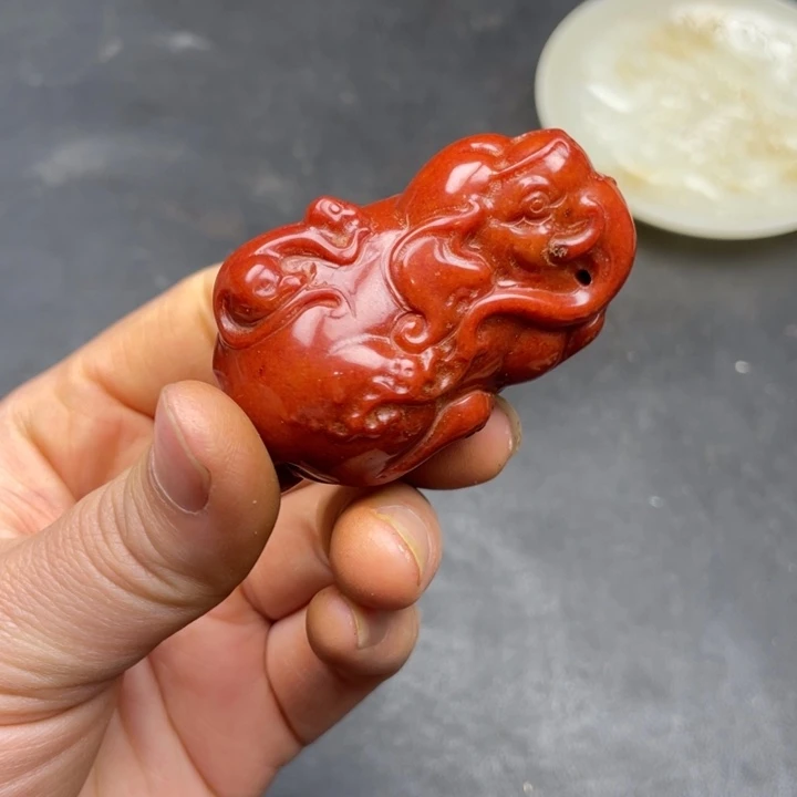 把件白玉菩提摆件