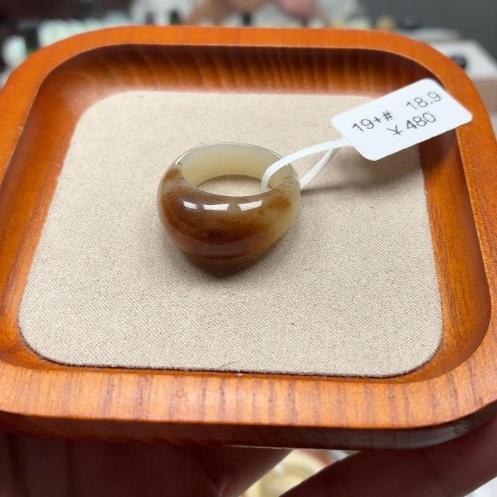 ༃***✰和田玉未镶嵌戒圈18.9