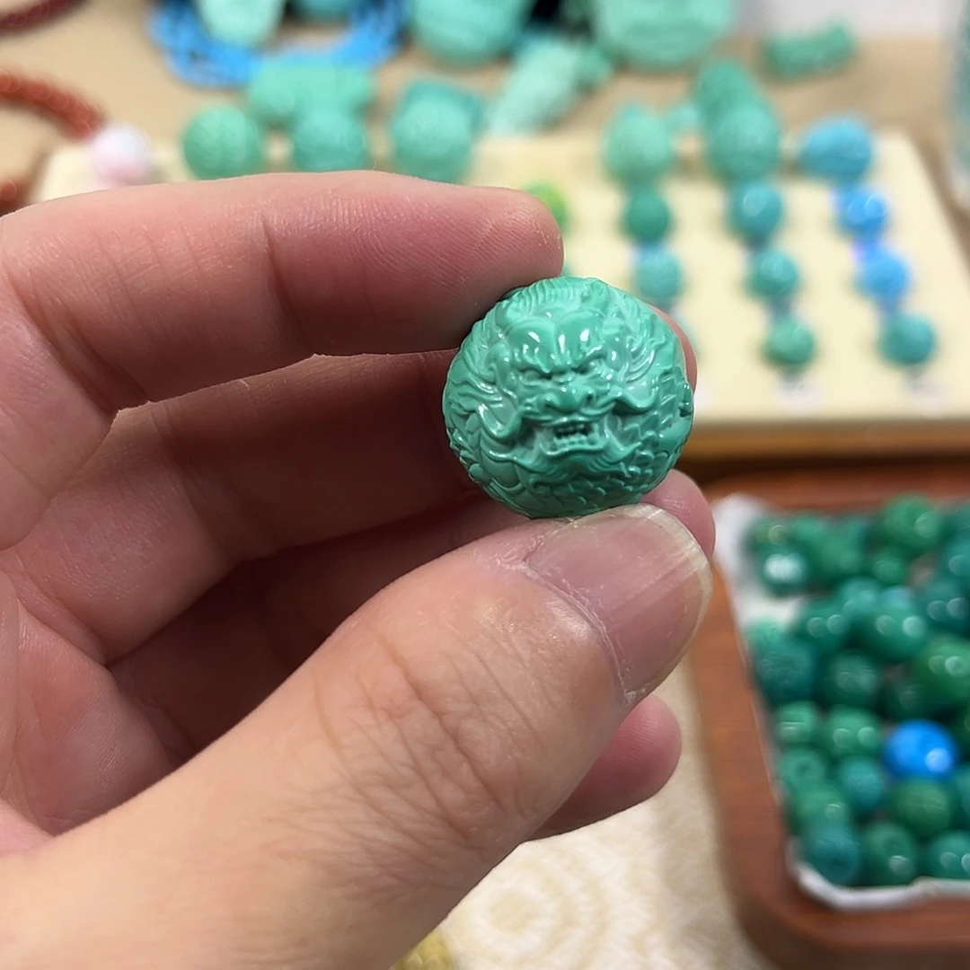 手工雕刻配饰配珠手串尺寸20