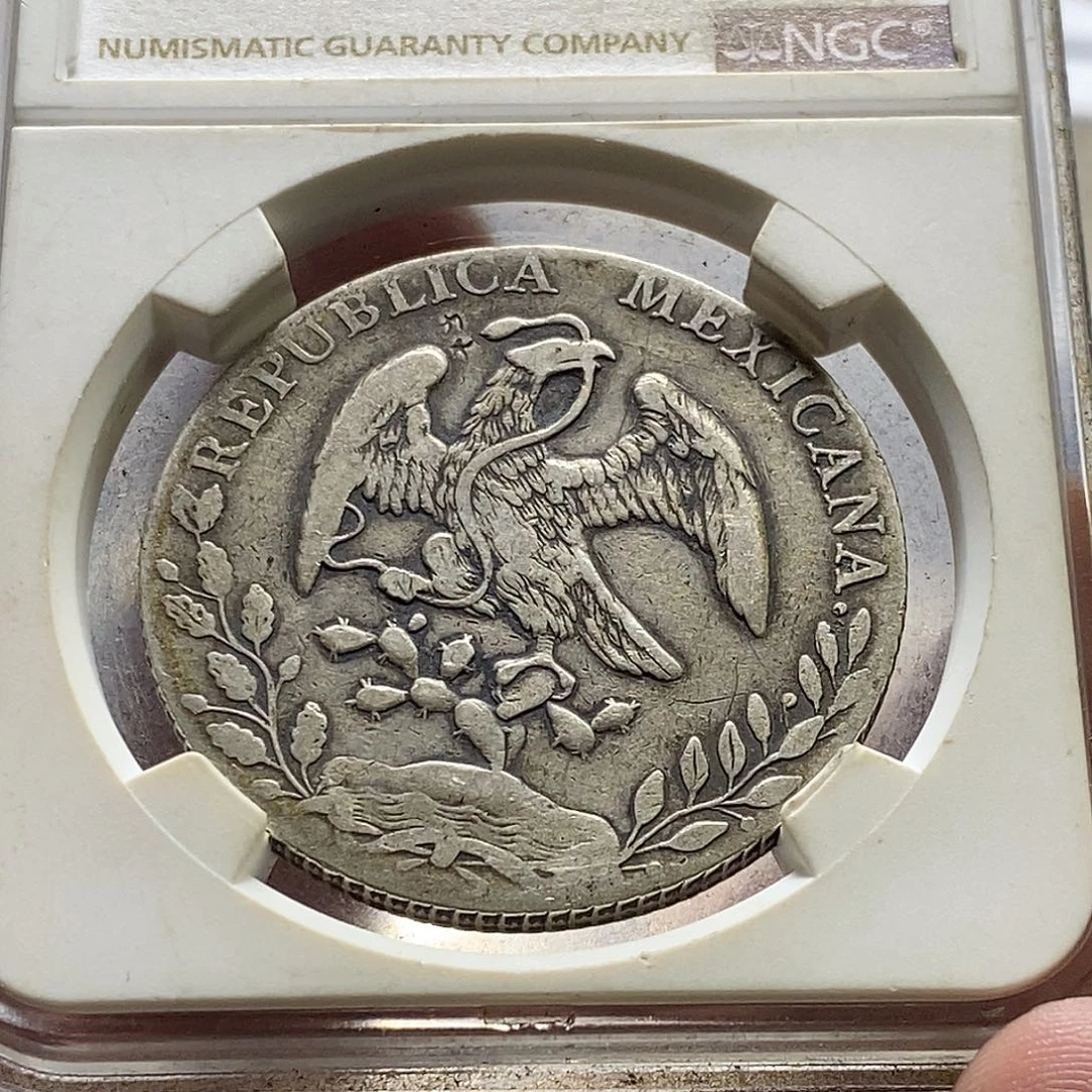 银Ag900墨西哥花边鹰洋银币