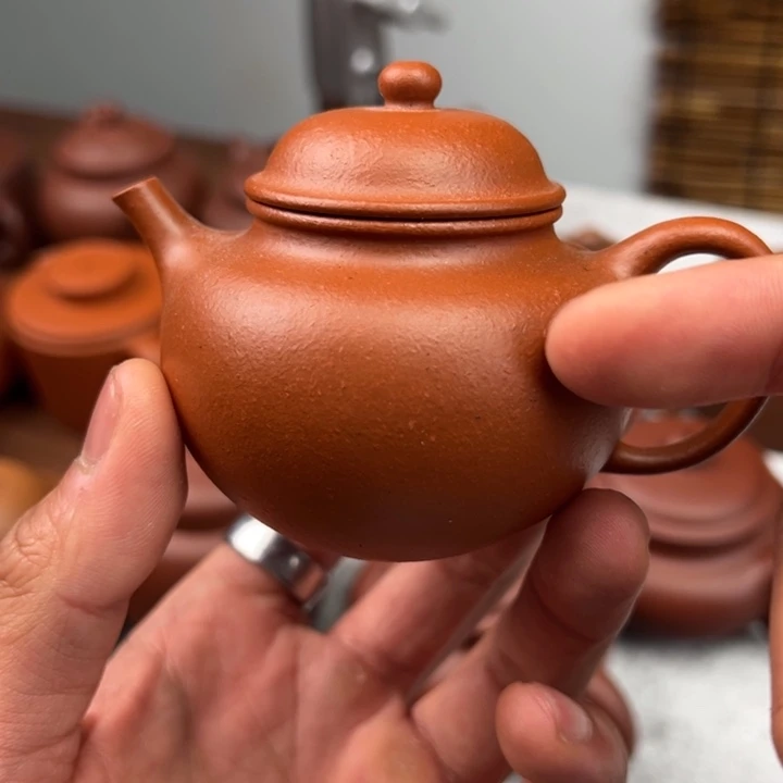 紫砂茶壶大*瑕疵朱泥掇只130cc