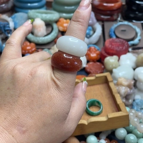 合金石英质玉（黄龙玉）手链阿*