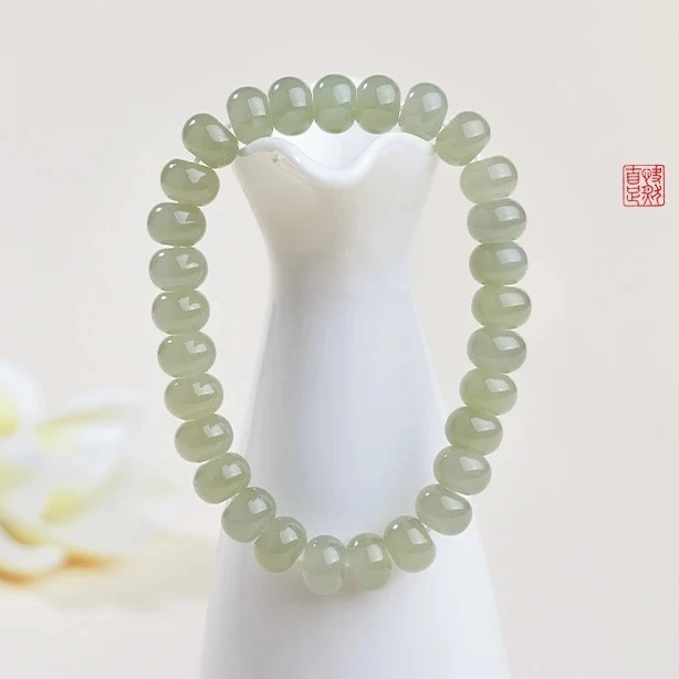 天然正品和田玉q68晴水手串时尚百搭女士单圈多色多样性发一串