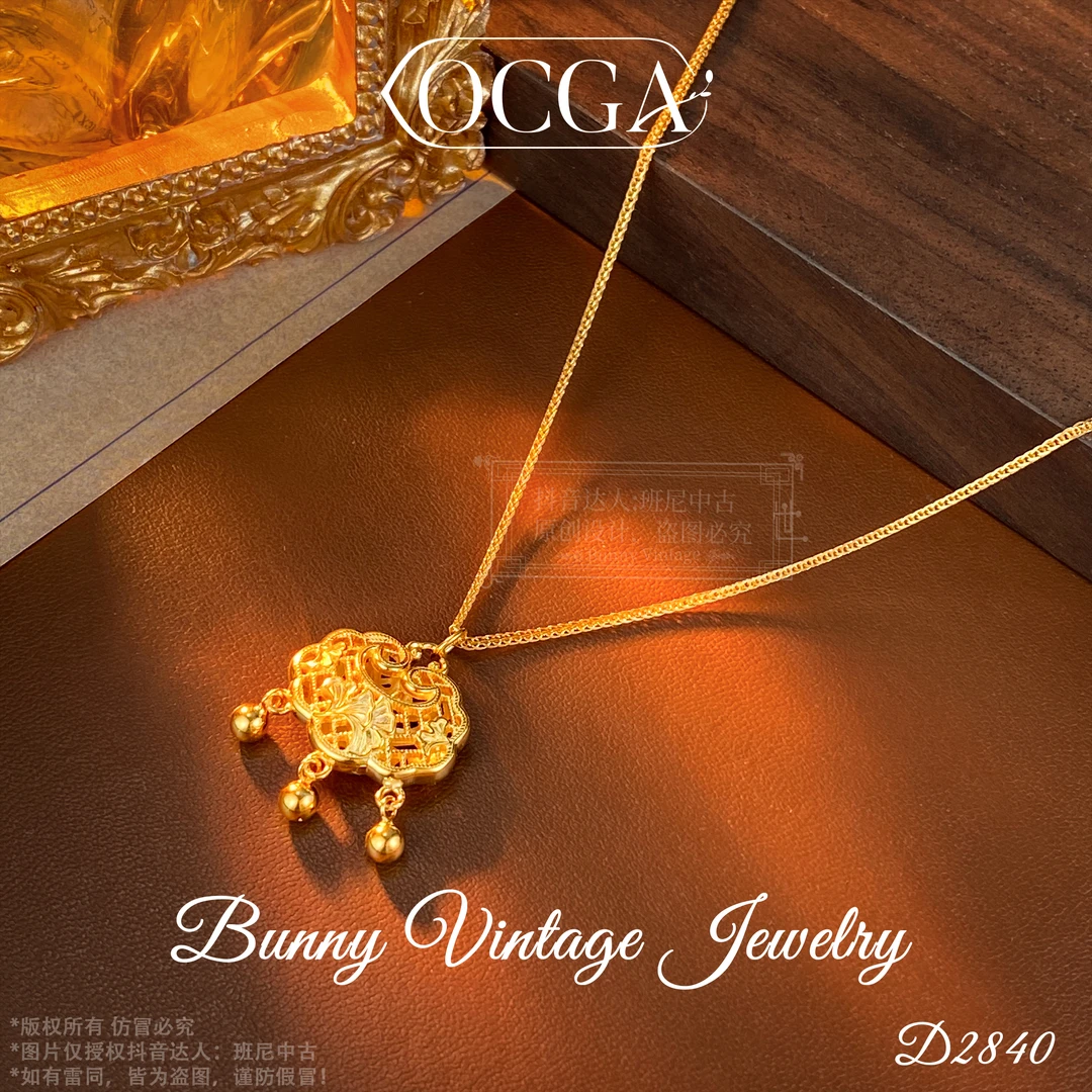 镀K金坠链均925银 D2840 法★【平安锁】冬OCGA 欧斯伽斯 项链