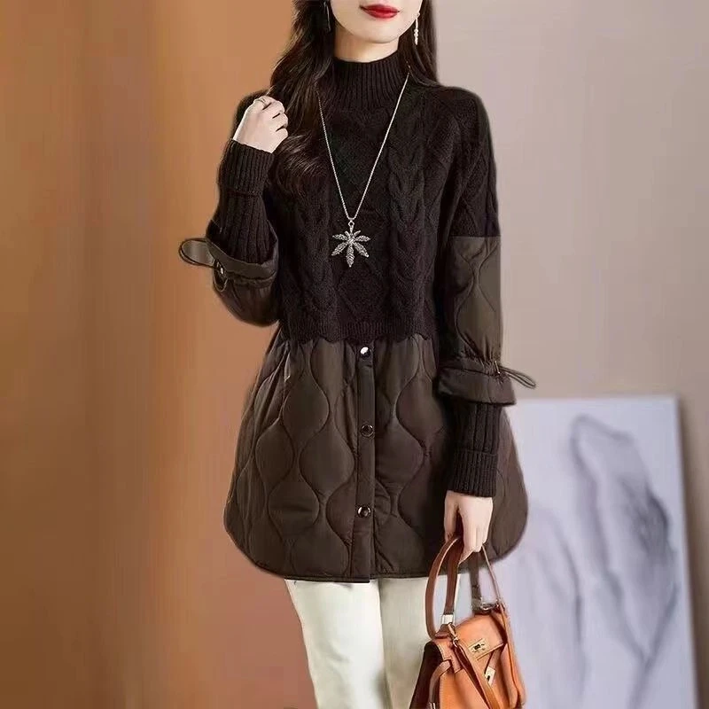 2025休闲时尚拼接韩版撞色连帽洋气网红宽松加绒拼色加厚秋冬