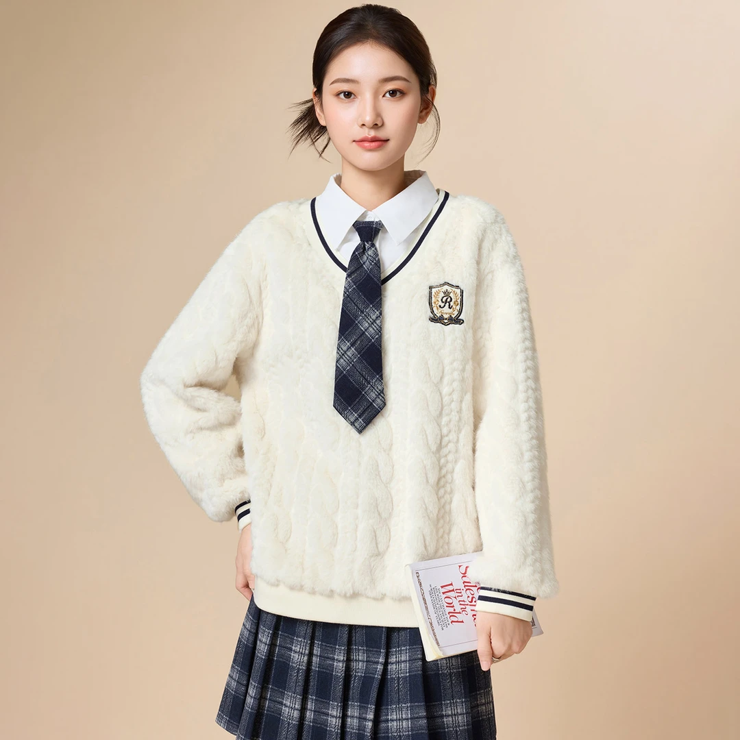 IEF/爱依服2025新款冬季韩版学院风休闲减龄时尚夹棉上下套装