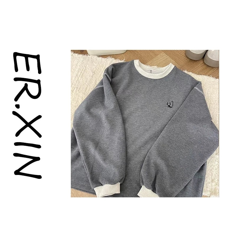 ER.XIN-’春日信号’超有质感的简约设计款卫衣 不单调立体剪裁显瘦