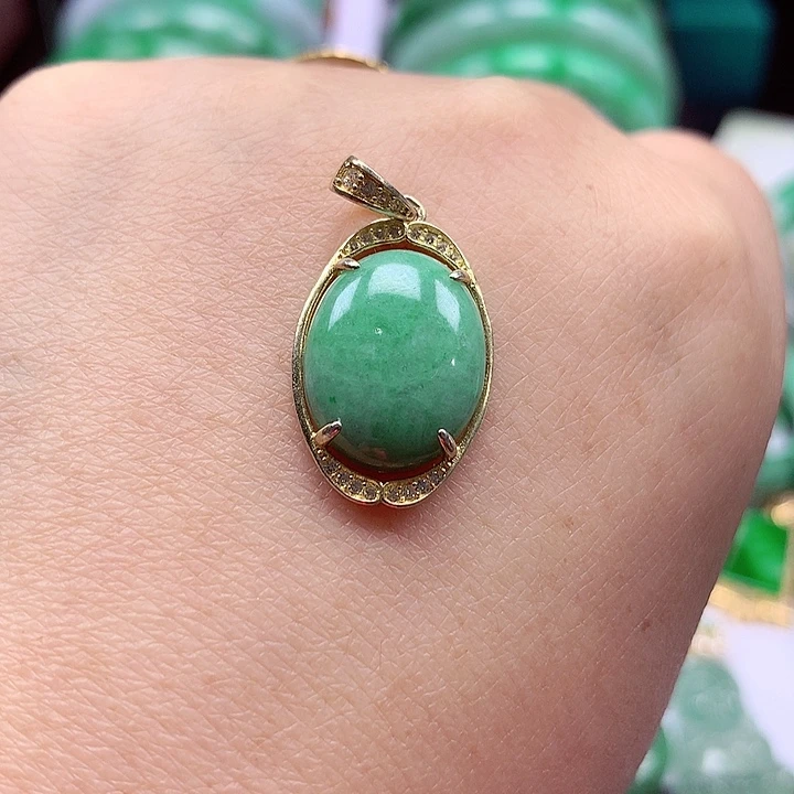 颈饰银S925镶嵌翡翠翡翠