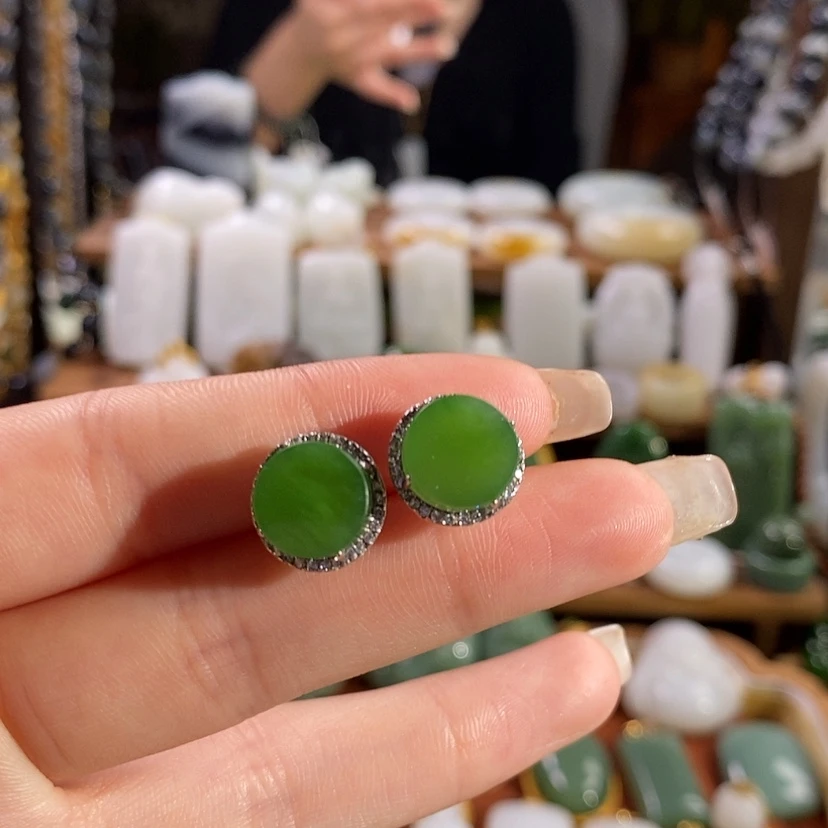 【闪购商品】银S925镶嵌手链和田玉耳饰