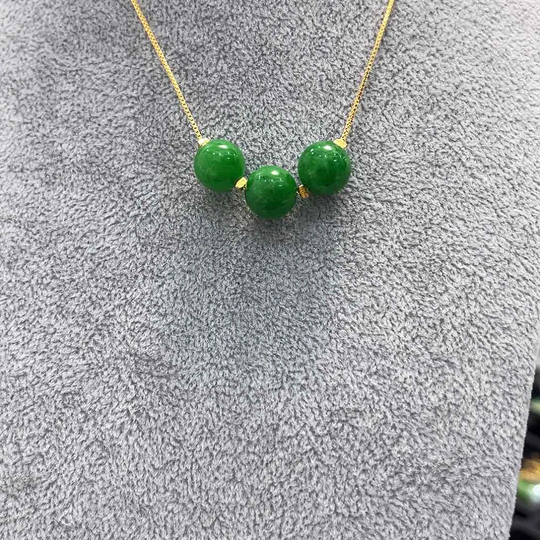 翡翠14K金镶嵌颈饰Xl003项链