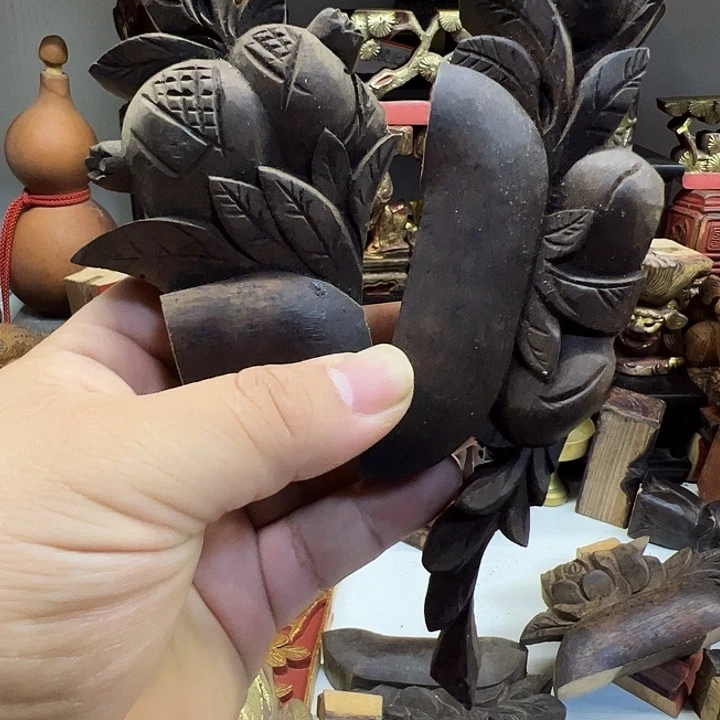木（非红木类）爱***豆木雕2个石榴