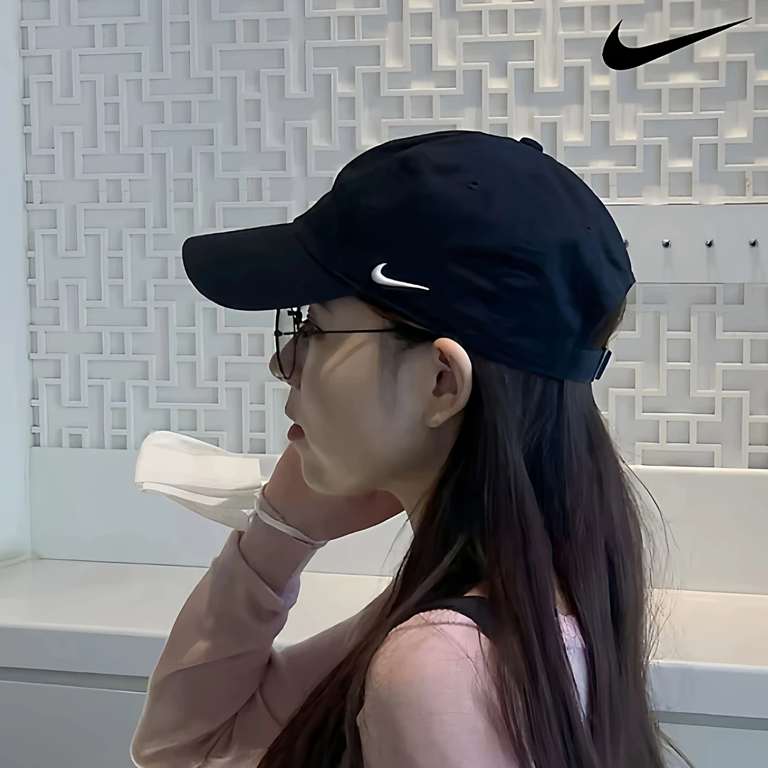 耐克帽子男女学生情侣款遮阳帽新款透气运动鸭舌帽休闲运动棒球帽