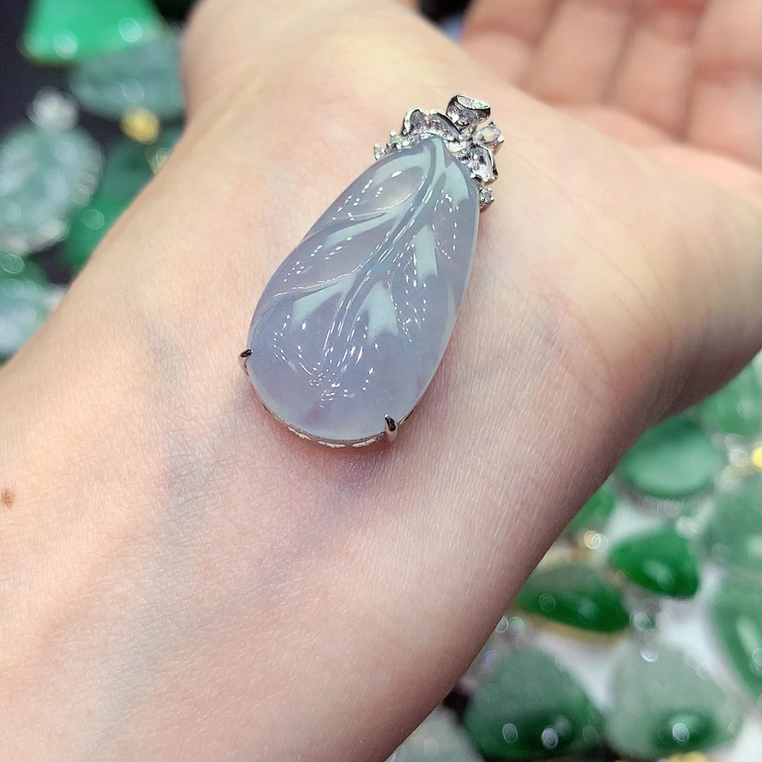 翡翠吊坠(不含链)18K金镶嵌?***?