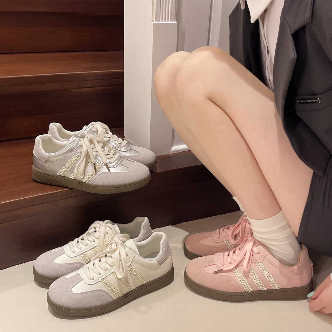 女鞋2025款板鞋运动鞋厚底百搭小白德训鞋潮流爆款百搭鞋子休闲鞋