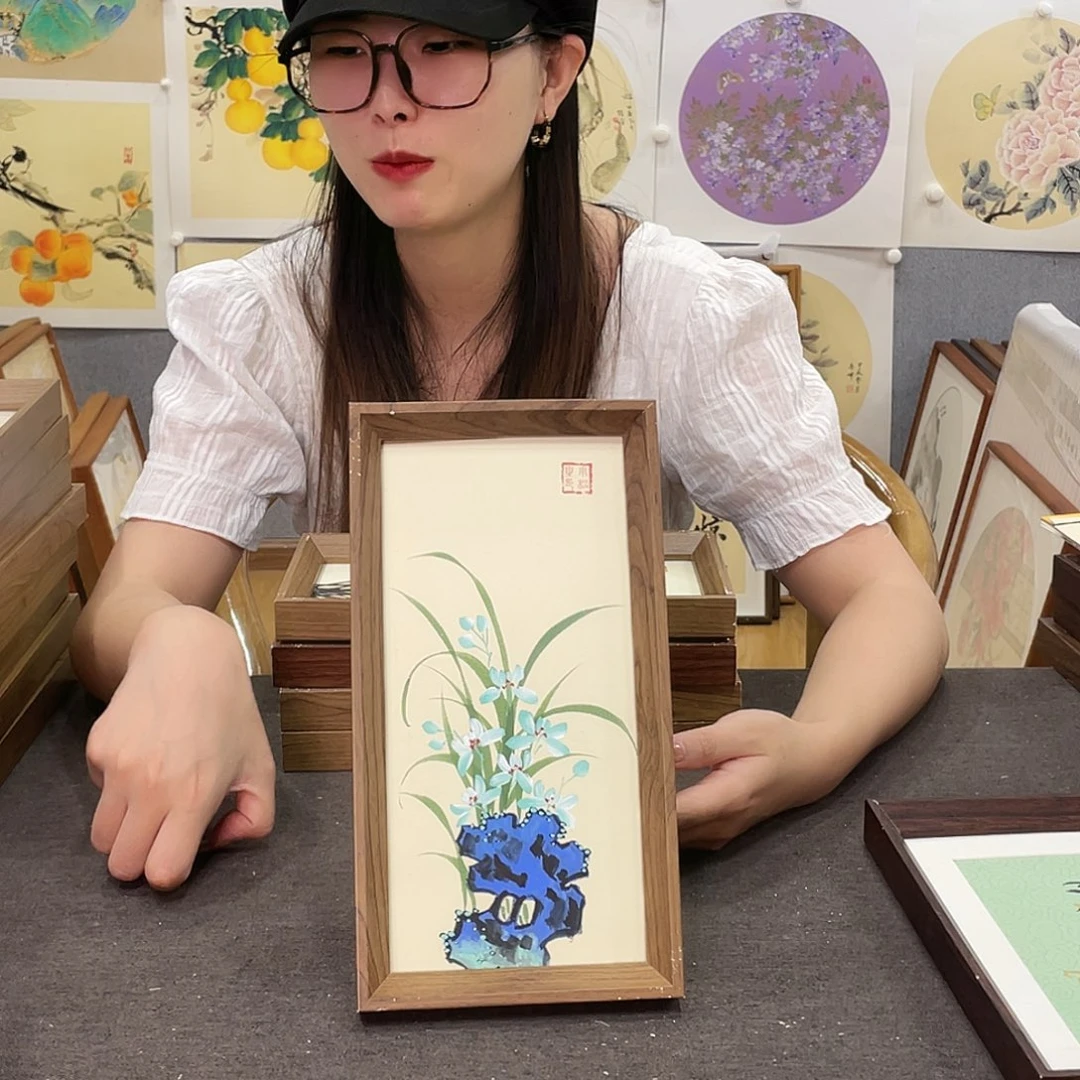 书法手绘带框尺寸：16*29