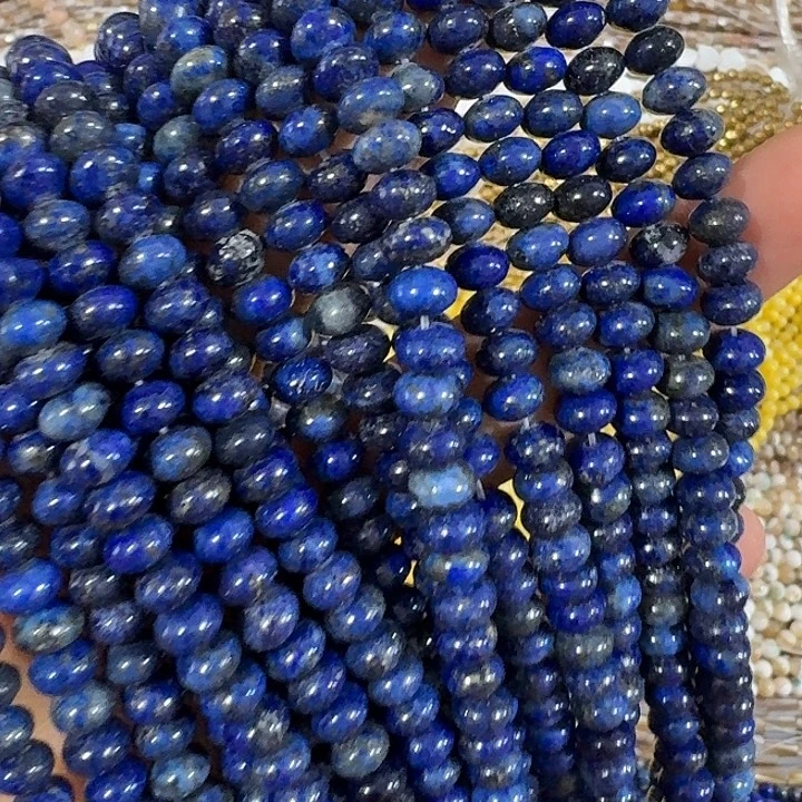 玛瑙/玉髓合金珠宝半成品一条6mm青金算盘珠