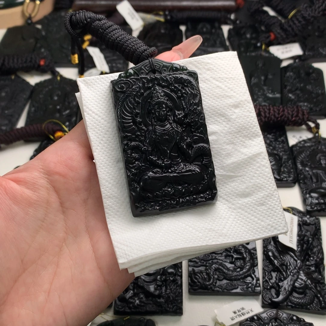 用***1天然缅甸a货钢琴黑挂件