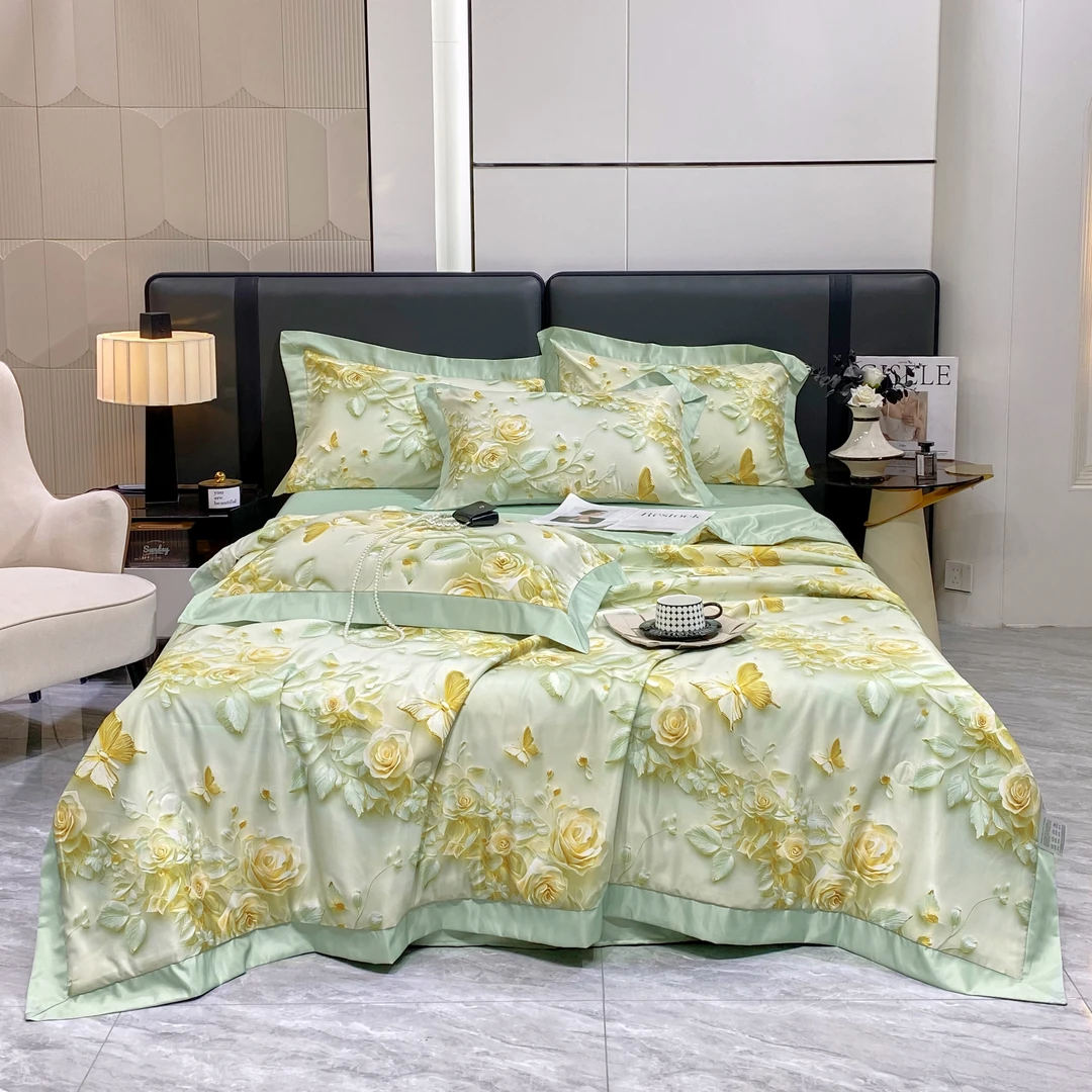 2025新款印花凉感轻奢舒适水洗冰丝夏被四件套M