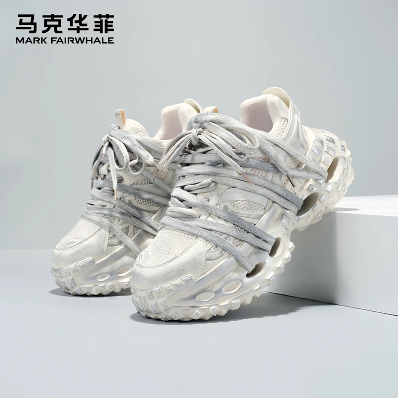 马克华菲2025新款复古厚底老爹鞋增高潮流轮胎鞋情侣款休闲鞋D