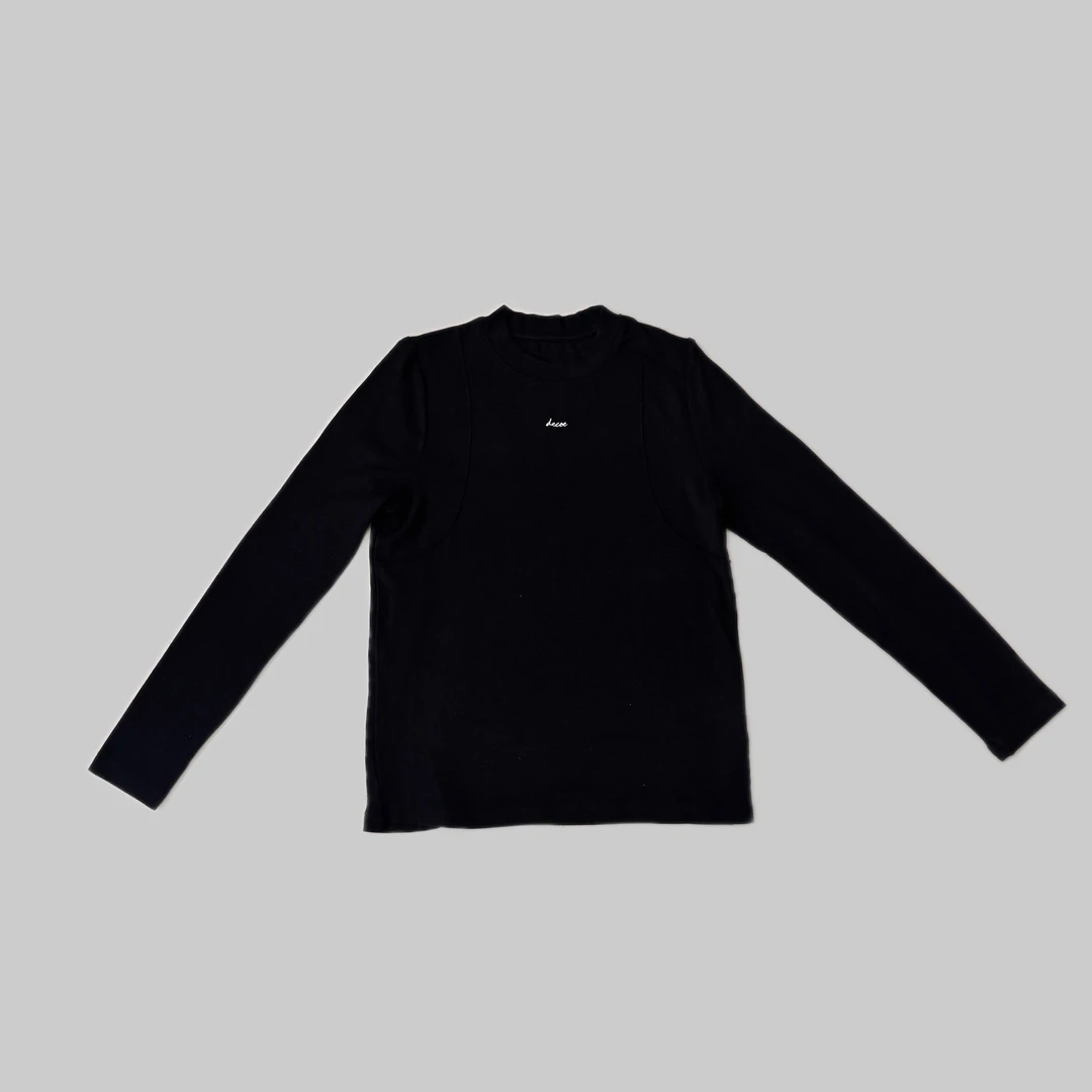 秋冬新款纯色半高领字母内搭女士时尚T恤长袖6092