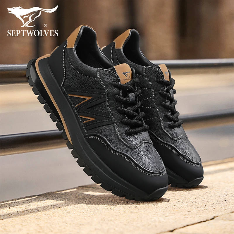 七匹狼新款系带透气低帮休闲鞋软底舒适小白鞋户外通勤休闲运动鞋