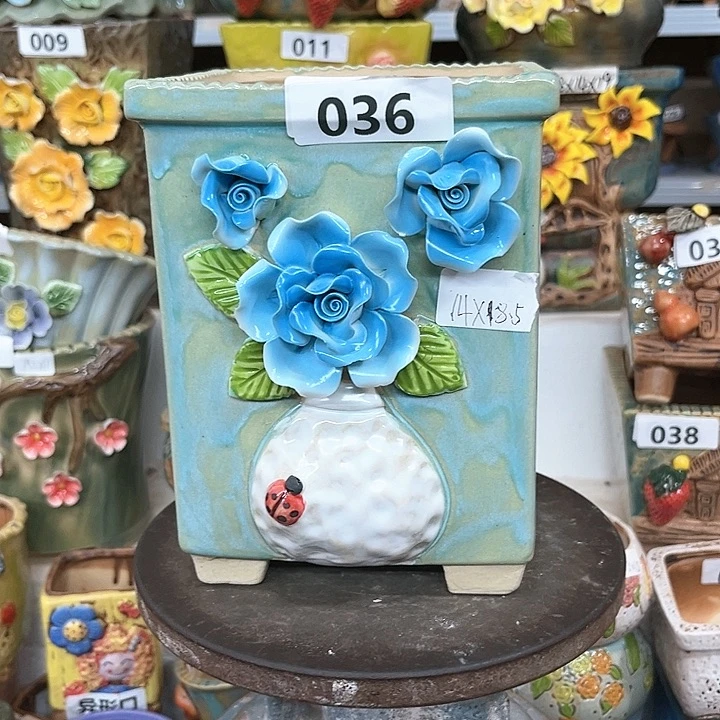 紫砂花盆粗陶材质多肉花盆