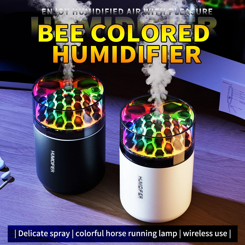 新款音彩加湿器迷你车载家用细腻大雾量七彩灯氛围灯轻音加湿