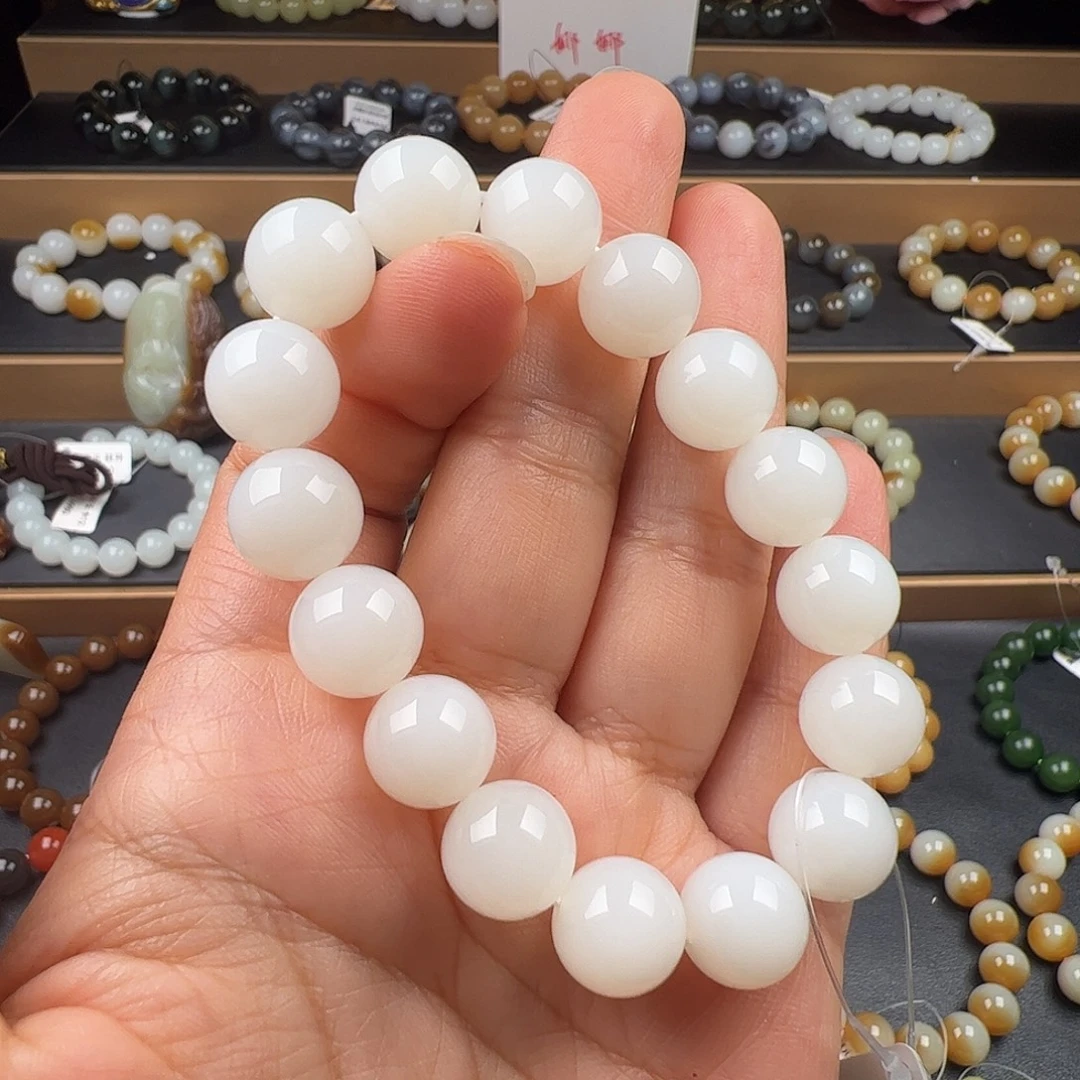 和田玉未镶嵌手链新疆且末羊脂玉卡12