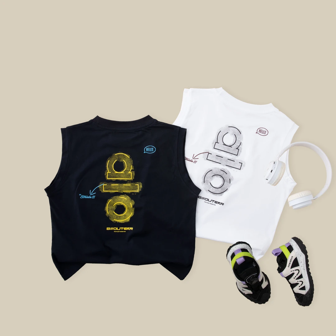 儿童夏款背心2025新款男童潮流时尚休闲无袖上衣BX5200华子童装