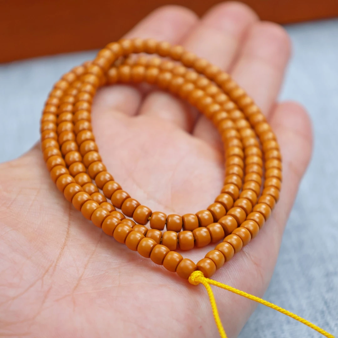 5.2mm S级清水橄榄核核尖108全品无白无裂核尖手串文玩手串