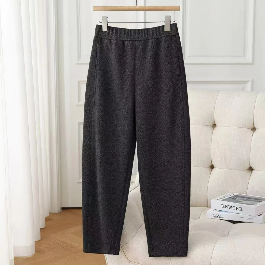 (8357）羊绒哈伦裤女秋冬新款高腰垂感九分萝卜高端