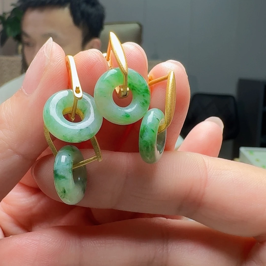 翡翠银S925镶嵌耳饰多样性发货其一