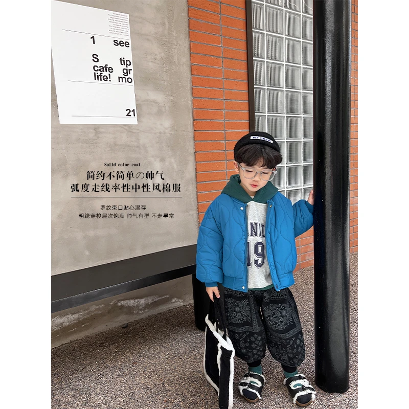 儿童复古小众棉服冬季韩版时尚亮色系夹棉棉服HDK2027-QQQQ