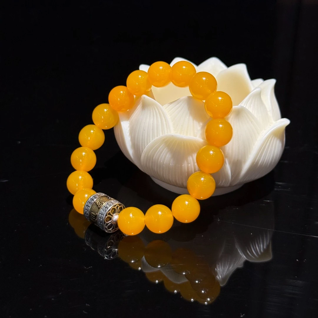 玛瑙手链黄玛瑙搭配银饰单圈卡10原创设计多样性发货MN0307