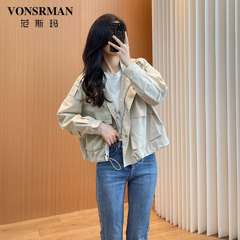 休闲短款风衣女2025新款秋季时尚抽绳气质小个子洋气宽松薄款外套