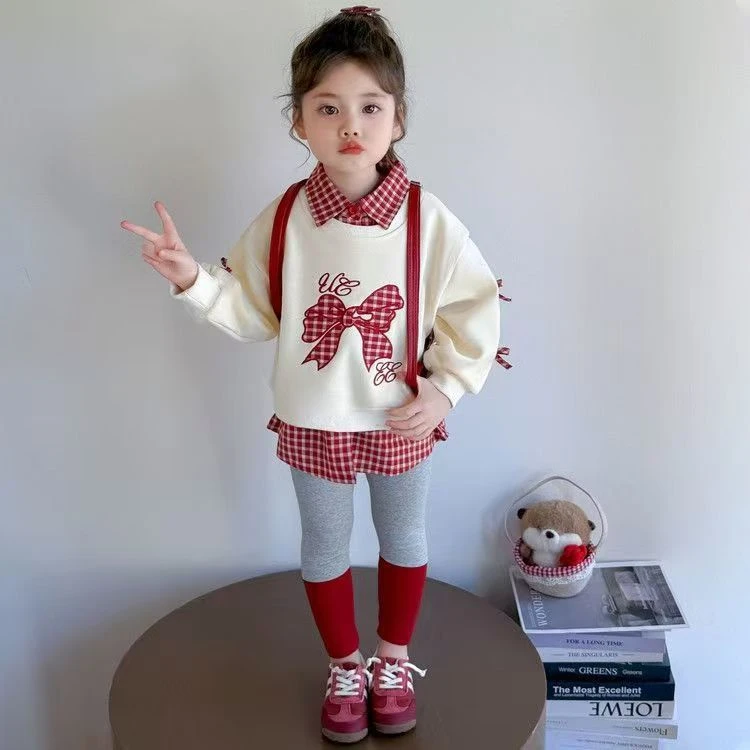 女童卫衣套装春秋装2025儿童新款卡通洋气宝宝休闲小孩长袖两件套