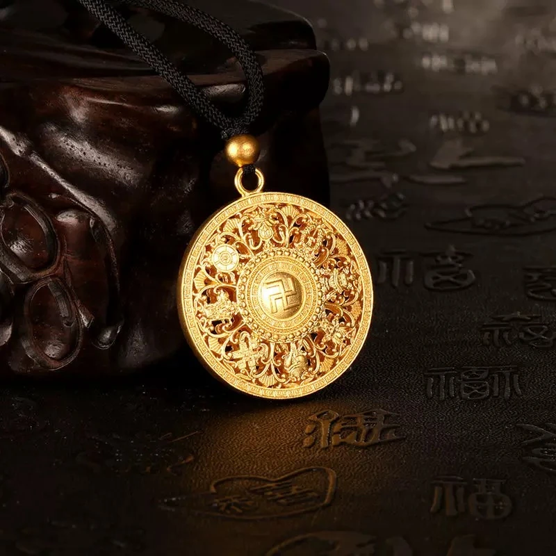 吊坠足银 八宝罗盘吊坠吉祥八宝招财纳福【GSN002】