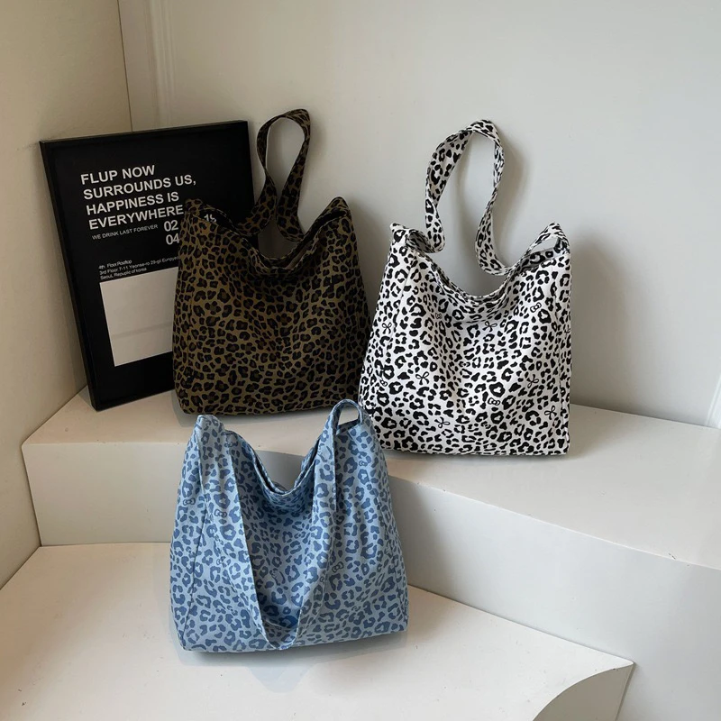 女包秋冬新款时尚豹纹大容量托特包休闲超火逛街斜挎包学生包
