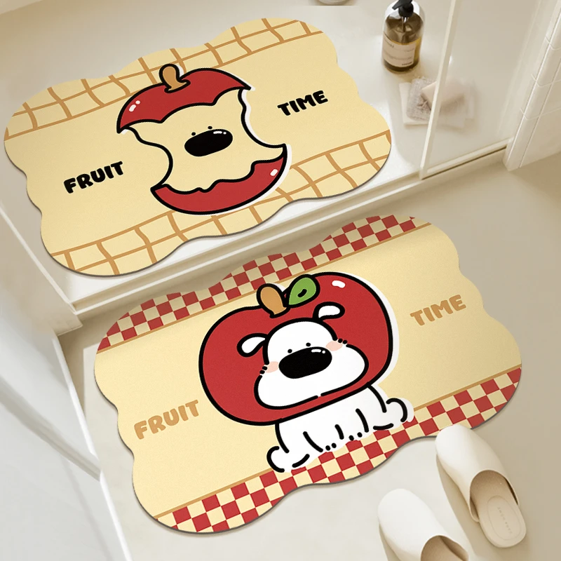 格子亨利苹果软硅藻泥地垫脚垫吸水防滑卫生间浴室厕所洗手间门口