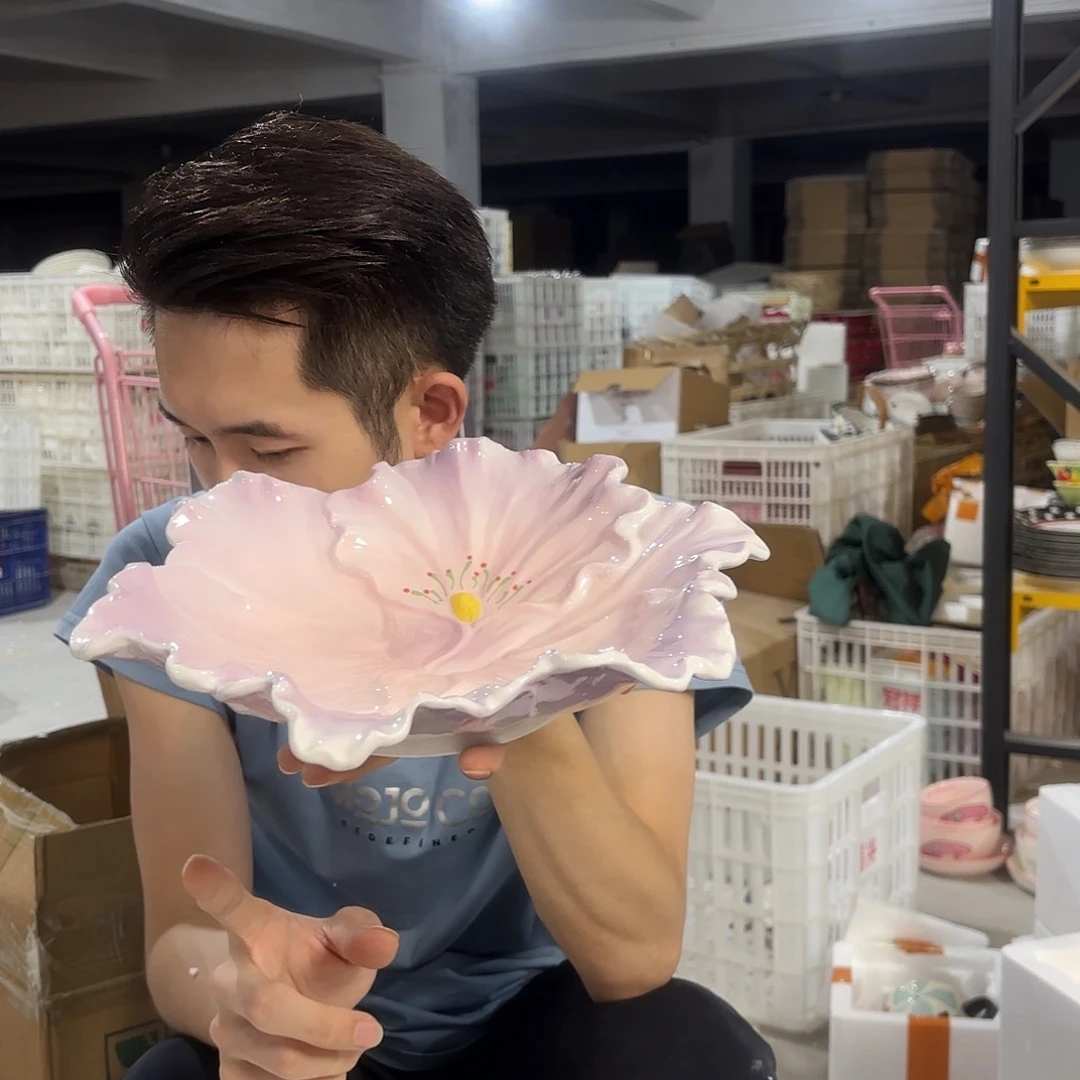 瓷微瑕陶瓷餐具釉下彩12寸
