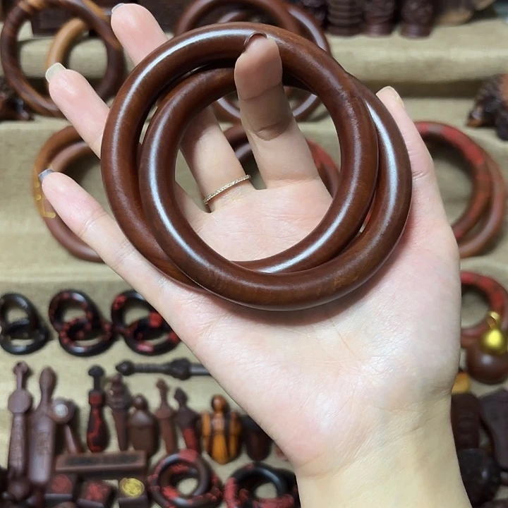 ****亿枣木精品老料内径7手刻金光十字填砂