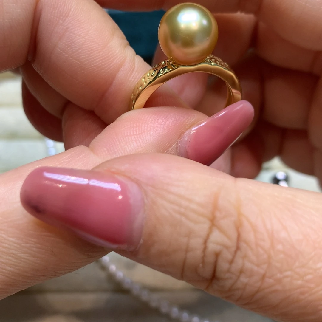 海水珍珠戒指银S925镶嵌